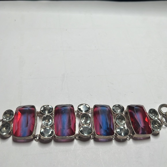 Handmade quartz and sterling silver bracelet from Etsy nwot - Picture 2 of 3